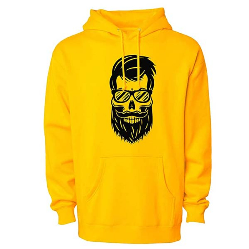 Cotton Hooded Neck Beard Man Printed Hoodie